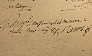 1791 Freemason Signed (x3) Manuscript Handwritten Watermark 2p Document Stamped
