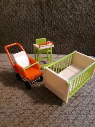 Vintage Dollhouse Baby Nursery Furniture Made In West Germany