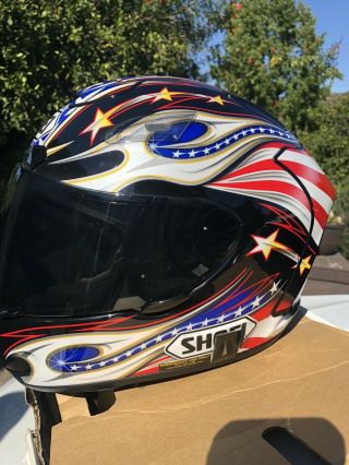 Stunning Rare Shoei Glory 2 " X12 Muticolor Racing Helmet