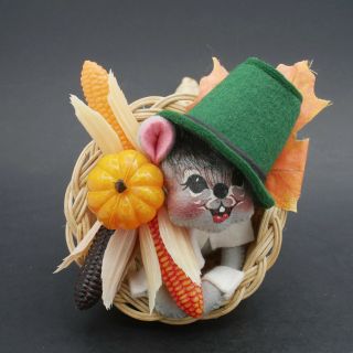 Vintage Annalee Thanksgiving Pilgrim mouse in cornucopia ’92 2