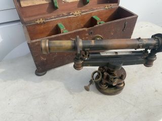 Vintage John Roach Brass Surveyor Instrument/scope W/ Box Rare Usa