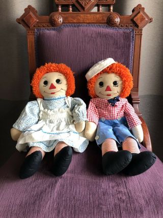 Vintage Raggedy Ann & Andy Handmade Dolls