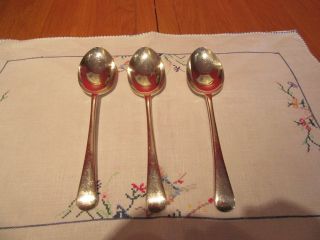 3 Vintage Epns Chester Silver Plate Serving Spoons