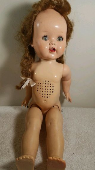 16 " Vintage Ideal Saucy Walker Hard Plastic Doll Crier