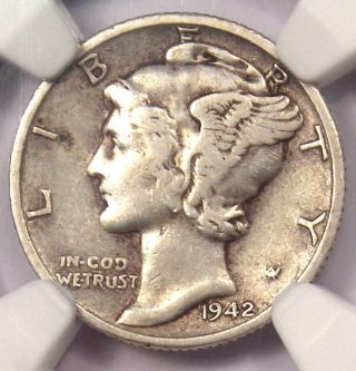 1942/1 - D Mercury Dime 10c - Ngc Vf Details - Rare Overdate Variety Coin
