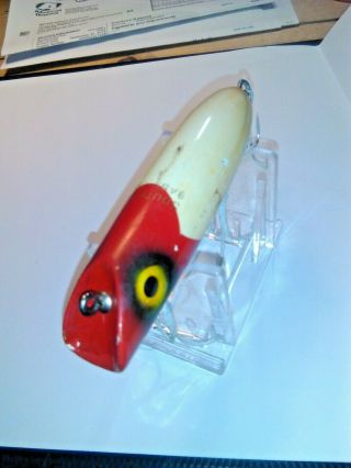 OLD LURE A VINTAGE RED/WHITE WOODEN SOUTH BEND BASS ORENO LURE,  VINTAGE. 2