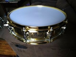 Pearl Brass Piccolo Snare Drum - Brass Hoops Set - - Rare - -.  Sweet.  Lqqk