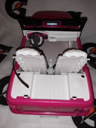 2012 Mattel Barbie Hot Pink /White Seats Beach Cruiser Jeep Vehicle - Y6856 3