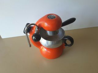 Rare Vintage Orange Atomic Coffee Machine Made In Italy Mid Century