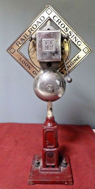 Rare 1930 Ives Railway Signal 332 Automatic Bell Signal W/lionel Bell Mechanism