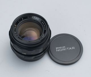 GRAFLEX 6x6 NORITA 66 80mm f/2 Fast Lens Noritar w/ Caps RARE 2