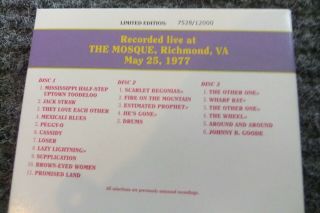 Dave ' s Picks: Vol.  1: The Mosque,  Richmond,  VA 5/25/77 by Grateful Dead 3CD RARE 2