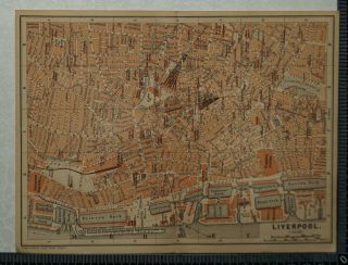 1897 Baedeker Map Plan Of Liverpool