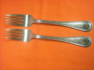 Set Of (2) Wallace " Emerson " 18/10 Stainless Steel 7 3/8 " Salad Forks Beaded