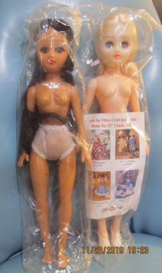 Vintage Fibre - Craft Indian Princess And Blond 15in.  Dolls