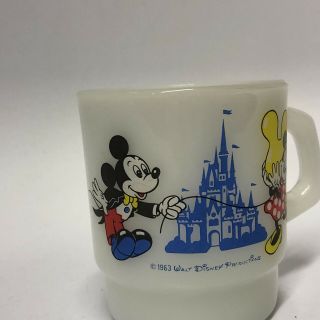 Rare Vintage 1983 Tokyo Disneyland Fire King Advertising Coffee Mug Disney Japan 3
