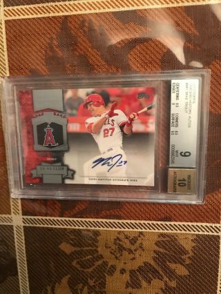 2013 Topps Chasing History Mike Trout Auto Autograph Bgs 9/10 Rare 9.  5 Subs