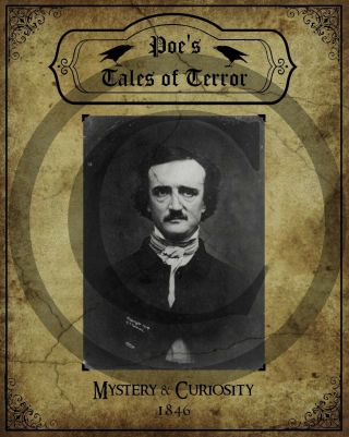 Primitive Spooky Edgar Allan Poe Tales Of Terror Vintage Halloween Print 8x10