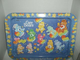 Vintage 1983 Carebear Metal Lap Tv Tray Here Come The Carebears