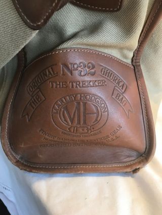 Vintage Marley Hodgson 32 RARE 1980’s Ghurka Travel Bag Tan Twill Brown Leather 3