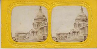 Rare E.  Lamy French Tissue Stereoview Of The Civil War Era Capital Washington Dc