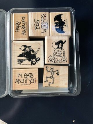 Rare And Hard To Find Stampin Up Bats About You Rubber Stamp Set –used