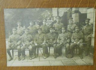 Photograph Vintage Army British Officers World War One Ww1 Group Antique Photo