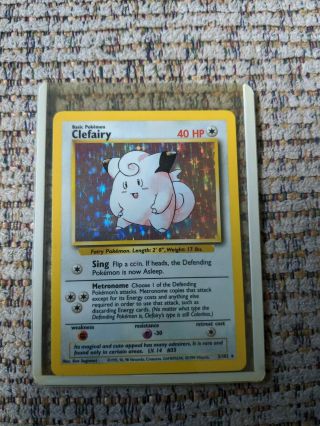 Clefairy - 5/102 - Holo Rare - Pokemon Card - Base Set - / Near