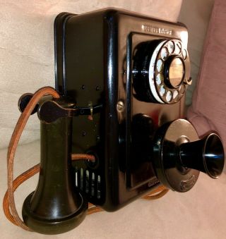 1920s Western Electric 553 Wall Phone Great Rare Number Two Dial.