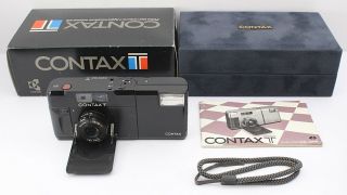 Rare Exc,  Contax T Black,  Sonnar 38mm F/2.  8 Flash Camera From Japan