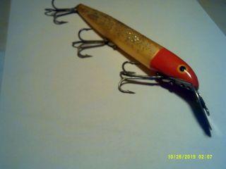 Vintage Wallsten Tackle Co.  Fishing Lure Musky Cisco Kid Yellow Glitter Red 6 "