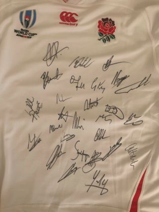 Squad Signed England Rugby World Cup Shirt 2019 Rare Unique 27 Autographs