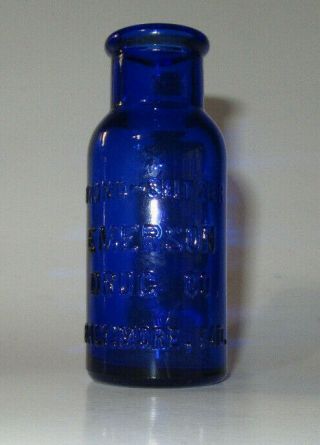 Antique Cobalt Blue Bromo Seltzer Emerson Drug Co Baltimore 4 " Glass Bottle