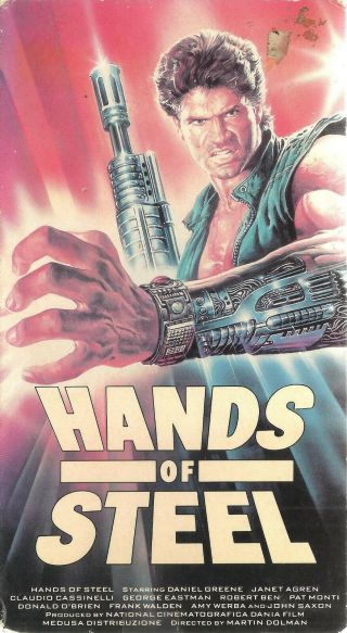 Hands Of Steel Rare 1986 Lightning Video Vhs Cult Sci - Fi Daniel Greene