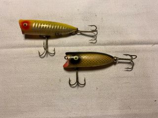 Heddon Baby Lucky 13 & Chugger Spook Old Fishing Lures 4