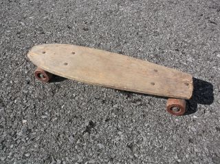 Old Vintage Roller Derby Wood Skateboard Clay Wheels