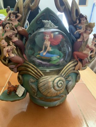 Vintage Disney Little Mermaid Daughters Of Triton Snow Globe (rare).  See Pic.