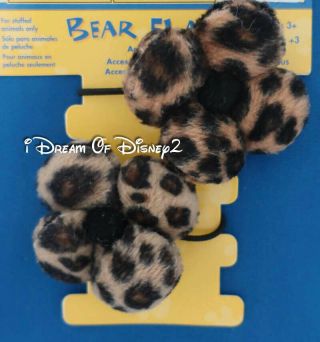 Build - A - Bear Plush Leopard Cheetah Fur Ear Bows Clothes Hair Accessories