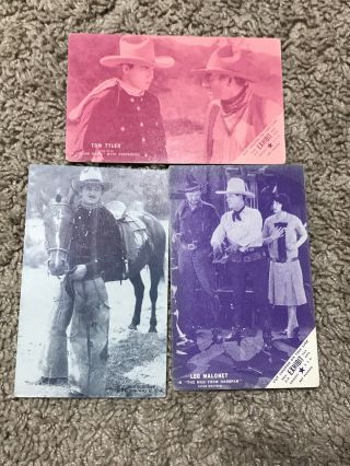 Leo Maloney Bud Osborne Tom Tyler Arcade Cards 1920’s Western Rare