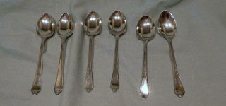 6 Vintage Philip Ashberry Silver Plated Demi - Tasse,  Coffee Spoons,  Dubarry Patt.