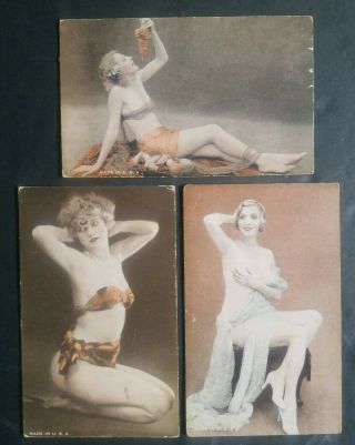 Exhibit Supply Early 1930s Fascinating Figures Pinup Arcade 3cards Rare Lot2