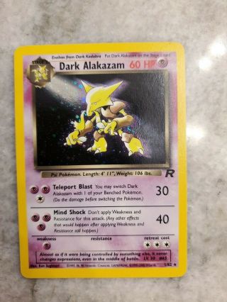 Pokemon Card Dark Alakazam - 1/82 Team Rocket Holo Rare - 1st Edition
