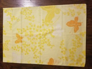 Vintage Springmaid Wondercale Butterfly Pillowcases Standard Yellow Orange