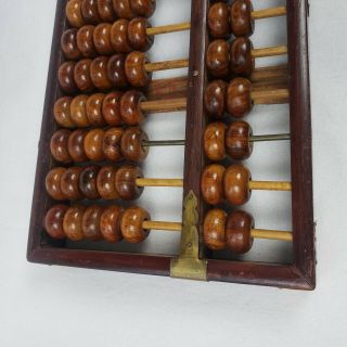 Lotus - Flower Brand Abacus 13 Rods 11 Wood & 2 Metal 91 Wood Beads China Rare 3