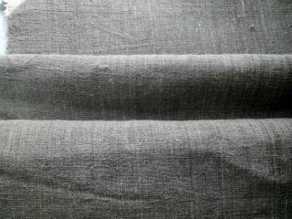 Antique Old Medium Unbleached Linen Flax Handwoven Homespun Fabric