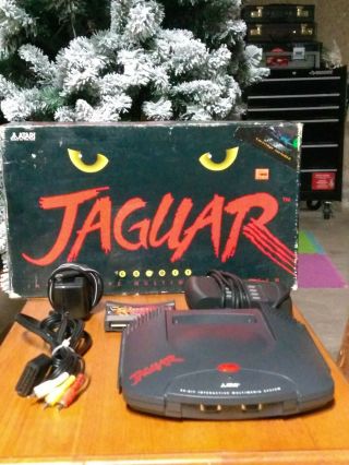 Atari Jaguar With Games And Rare Av Connector