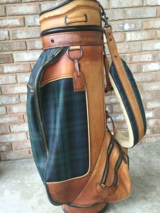Belding Ralph Lauren Sport Staff Golf Bag,  Plaid/leather 1990’s Very Rare