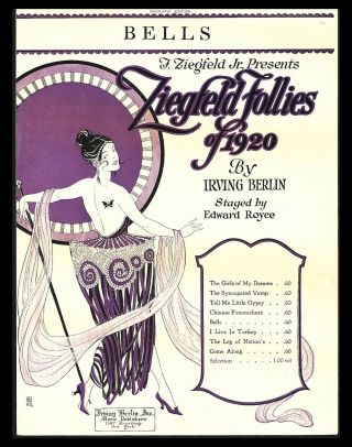 Antique 1920 " Bells " Zegfeld Follies Of 1920 Sheet Music By Irving Berlin