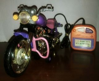 Barbie 1999 Motorcycle With Tethered Remote And Headlight Great 3
