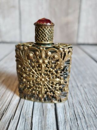 225 Vintage Antique Glass Metal Perfume Scent Snuff bottle Jar 3
